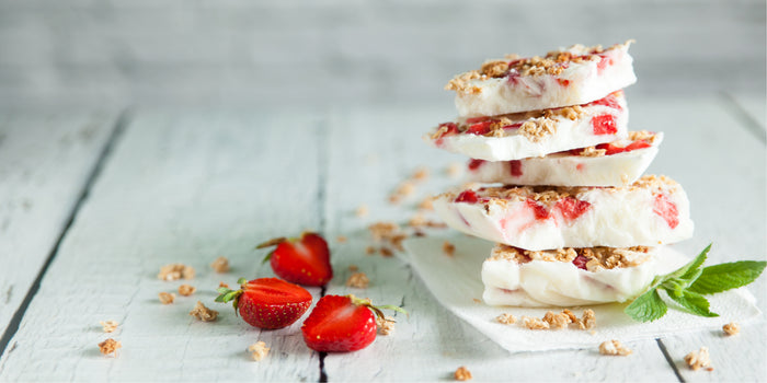 Aardbeien Frozen Yoghurt Bars