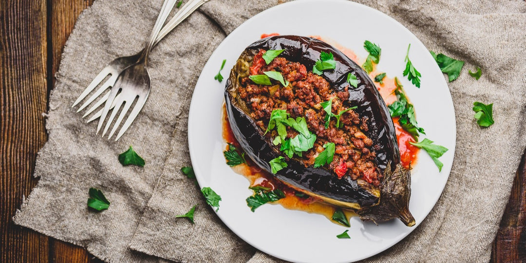 Gepofte Aubergines Met Gehakt