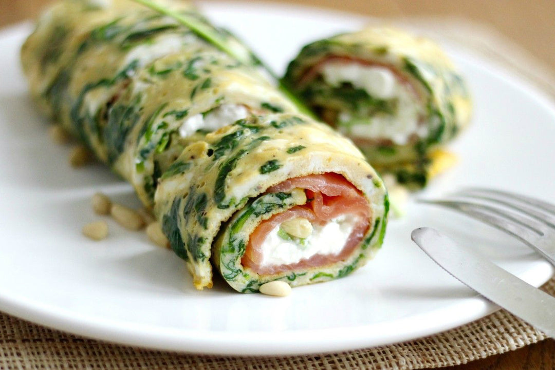 Omeletrol Met Zalm En Spinazie